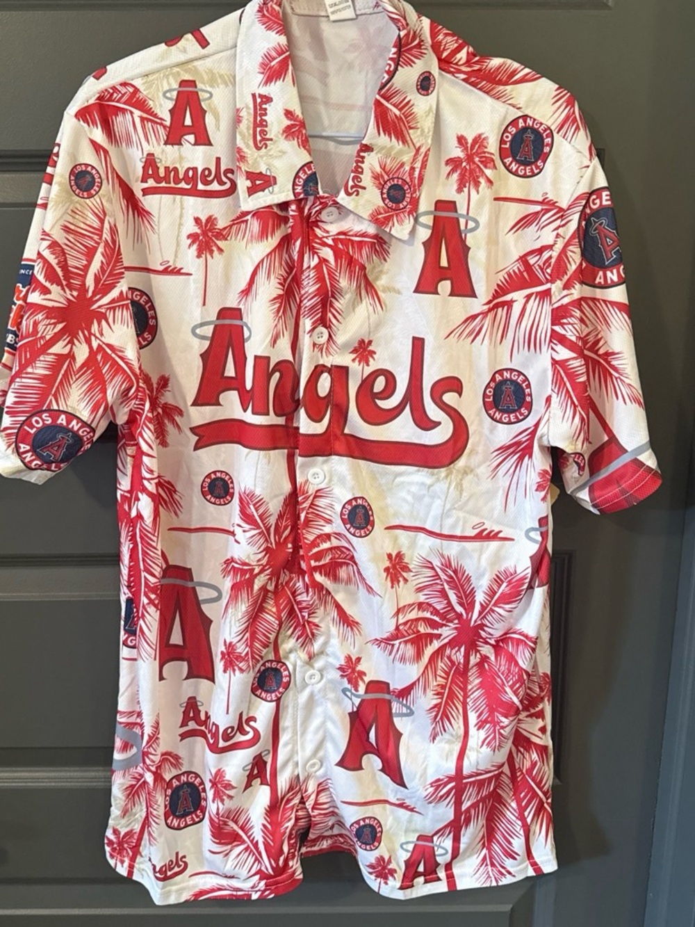 Los Angeles Angels Tropical Aloha Hawaiian Shirt Men's XL